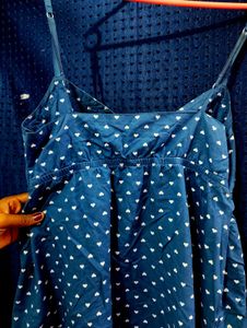 Blue Heart Print Cami Dress