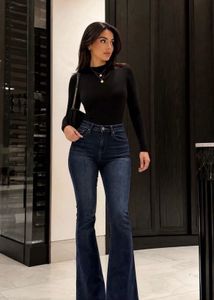 Flared Dark Wash Denim Jeans