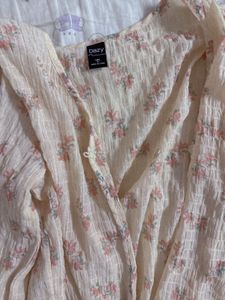 Floral Print Sheer Blouse
