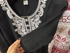 🖤 CLASSY BLACK &amp; WHITE FLORAL KURTA 🖤