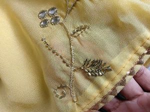 Beautiful Yellow Embroidered Saree