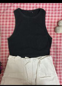 Black Ribbed Tank Top