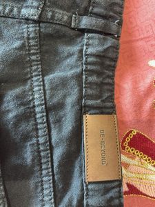 Distressed Black Denim Shorts