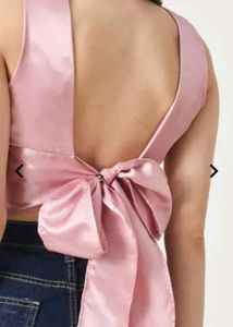 Satin Bow Back Crop Top🎀