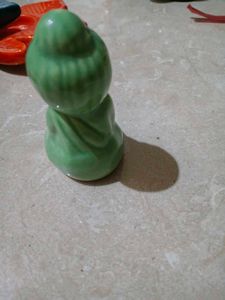 Vintage Green Ceramic Buddha Figurine