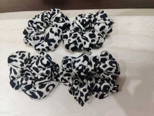 Cute Black &amp; White Scrunchies Set