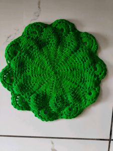 Green Crocheted Doily