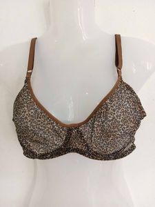 Sheer Leopard Print Bra