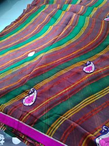 Lehariya Saree With Unstitched Blouse