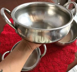 Set of 3 Stainless Steel Pots with lids
