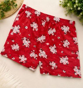 Red Floral Pajama Shorts