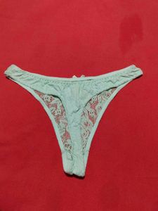 Thelaustin Mint Green Lace Thong Panty