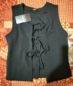 Shein Tie-Up Black Top