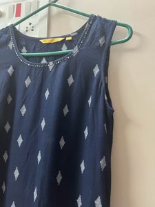 Navy blue long Kurta, backside 2nd,3rd,4th