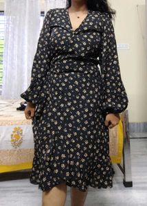 black wrap dress