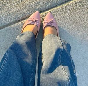 Chic Pink Bow Ballerina Flats