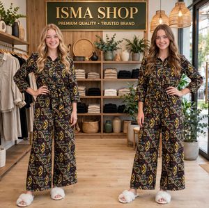 Boho Print Jumpsuit with Belt