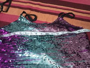 Multicolour Party Wear Sequence Crop Top 34 Bust