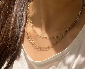 Elegant Layered light Gold-silver Chain Necklace