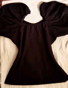 Chic Black Puff Sleeve Top