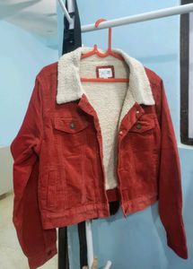 Red Corduroy Sherpa Jacket