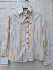 Korean Premium Chic Striped Collared Shirt