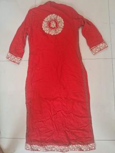 Beautiful Red Embroidered Kurta