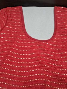 Red Sequined Blouse