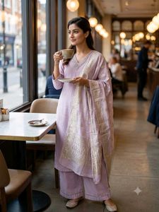 Stylish Lavender Kurta Set