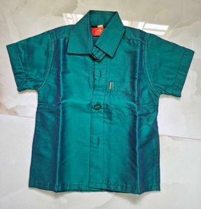 Boys Teal Silk Kurta