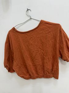 Rust Orange Cropped Top