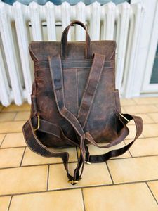 Vintage Brown Leather Backpack