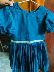 Teal Pleated Party Dress