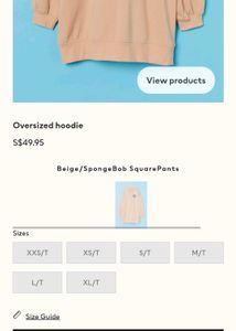 H&amp;M  Beige SpongeBob Oversized Hoodie