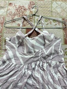 Handstiched Geometric Print Midi Dress