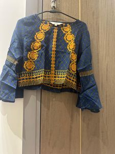 last price Blue &amp; Yellow Ethnic Kurti Top