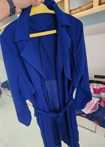 Elegant Blue Duster Coat