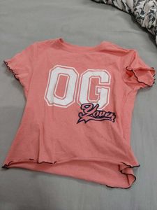 Graphic crop t shirt cute top