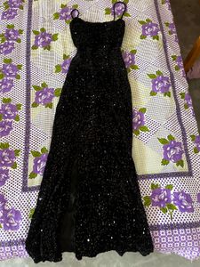 Sparkling Black Sequin Maxi Dress