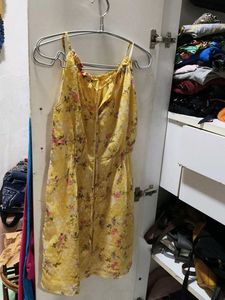 Butter Yellow Floral Mini Dress