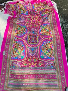 Vibrant Ethnic Saree with Mirror Work