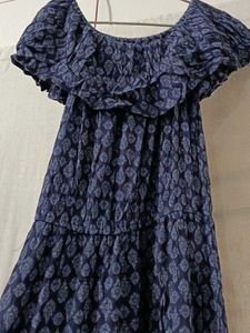 Navy Blue Floral Maxi Dress