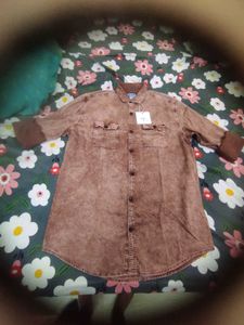 Stylish Brown Washed Shirt