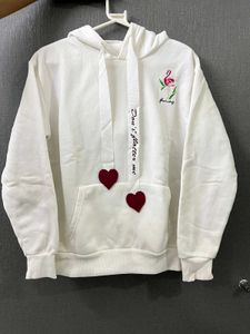 Cute Flamingo Hoodie with Heart Details