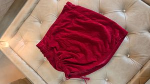 magenta Velvet Ruched Mini Skirt