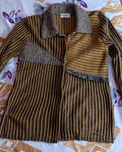 Unique Striped Textured Cardigan