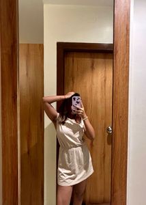 SALE - Casual Beige Mini Dress