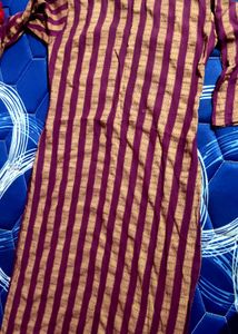 Maroon Striped Kurta with Embellished Neckline✨🤎