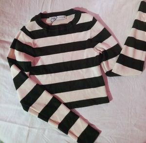 Chic Striped Long Sleeve Top