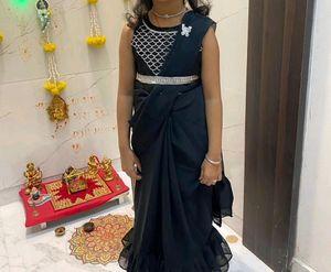 Saree For Girls 7 Years With Stitch Blouse